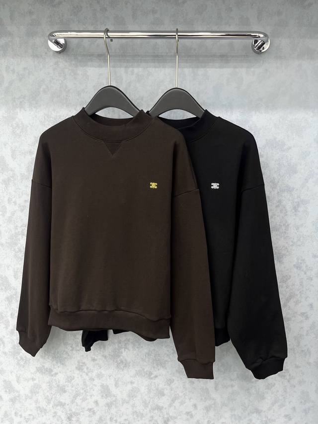 爆款现货 原版定制 Celin*｜25经典圆领刺绣卫衣 干净利落的裁剪，落肩宽松慵懒版型 面料挺阔有型，袖口弹力螺纹设计 多种穿搭 宽松舒适无束缚感，满满的随性