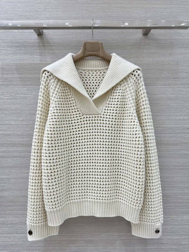 独家首发原单品质！行走的高定 Lp老钱风穿搭，重工手钩镂空设计小翻领上衣！艺术品级别白富美必入！手工钩织刺绣低调奢华！微透翻领设计奇妙的三维立体装饰，重工奢华绝