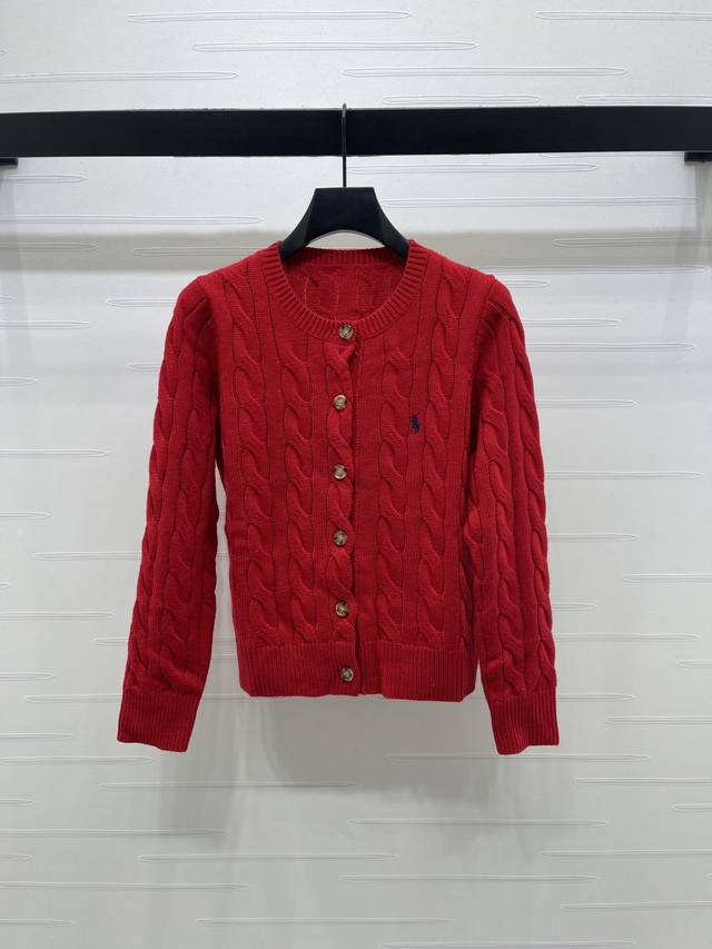 上新原单高端品质 Ralph Lauren pol* 2025秋冬最新系列！战马针织圆领长袖开衫！定制进口纱线织造 舒适软糯 穿搭洋气 圆领针织开衫 通体麻花钩