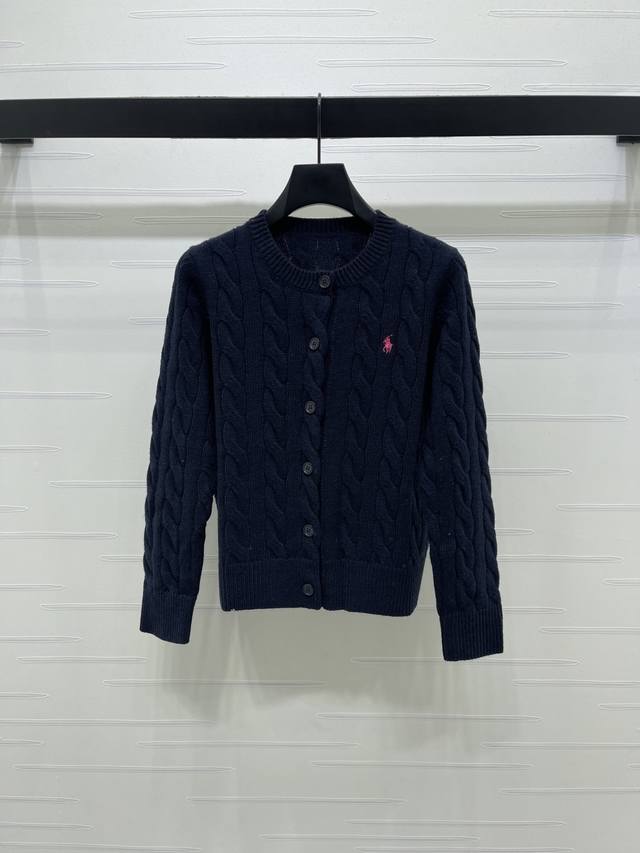 上新原单高端品质 Ralph Lauren pol* 2025秋冬最新系列！战马针织圆领长袖开衫！定制进口纱线织造 舒适软糯 穿搭洋气 圆领针织开衫 通体麻花钩