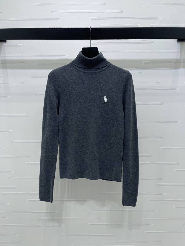 上新原单高端品质 Ralph Lauren pol* 2025秋冬最新系列！高领刺绣打底衫！定制羊毛材质，柔软细腻，质感舒适，高领针织打底衫，通体素色百搭耐看，