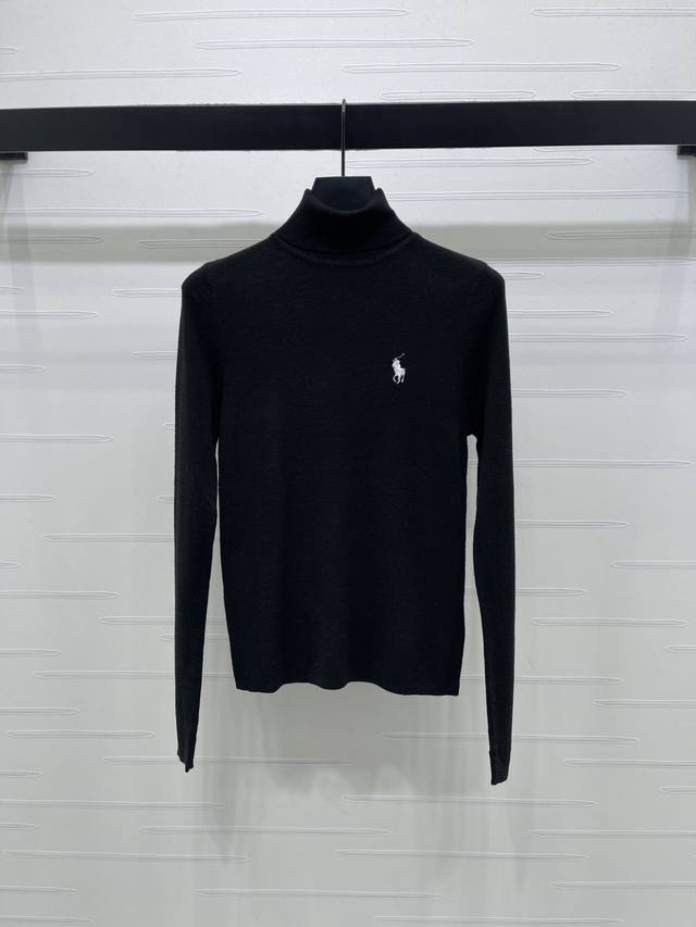上新原单高端品质 Ralph Lauren pol* 2025秋冬最新系列！高领刺绣打底衫！定制羊毛材质，柔软细腻，质感舒适，高领针织打底衫，通体素色百搭耐看，