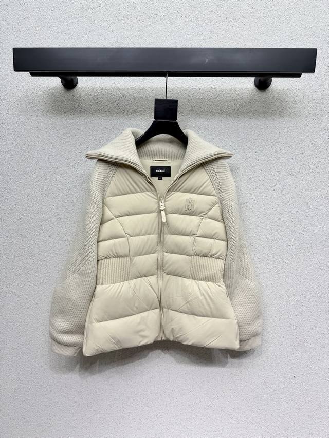 Mackag*拼针织羊毛羊绒羽绒服外套 整体保暖效果拉满，常规羽绒服 休闲时尚，经典Logo完美点缀 高品质 四色 尺码Sml