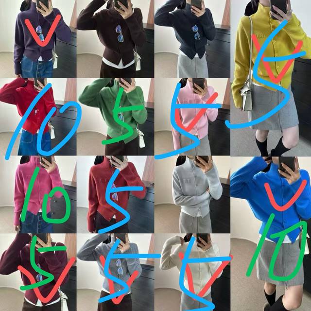 欧洲站2025新款欧货简约质感高领一排扣刺绣字母羊毛衫开衫 全羊毛