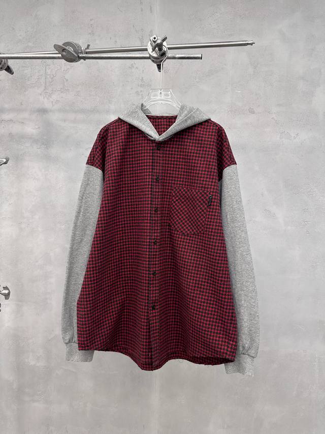 克罗心 ｜ 新款休闲卫衣开衫，成衣洗水吊磨工艺，针梭织面料拼接假两件做工，休闲时尚，男女同款，尺码Sml