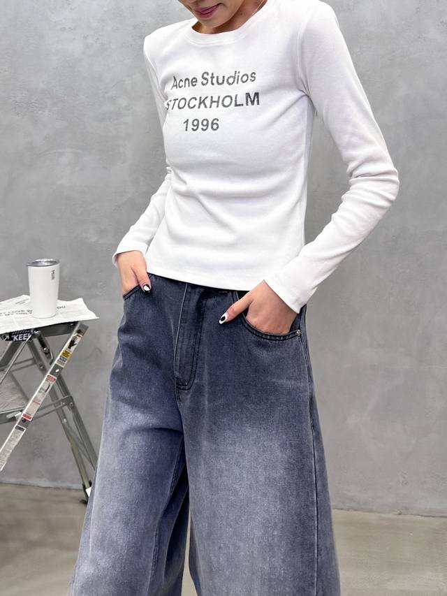 克罗心 ｜ 新款长袖打底，成衣洗水加特殊硅胶烫银印花工艺，休闲时尚，尺码Sml