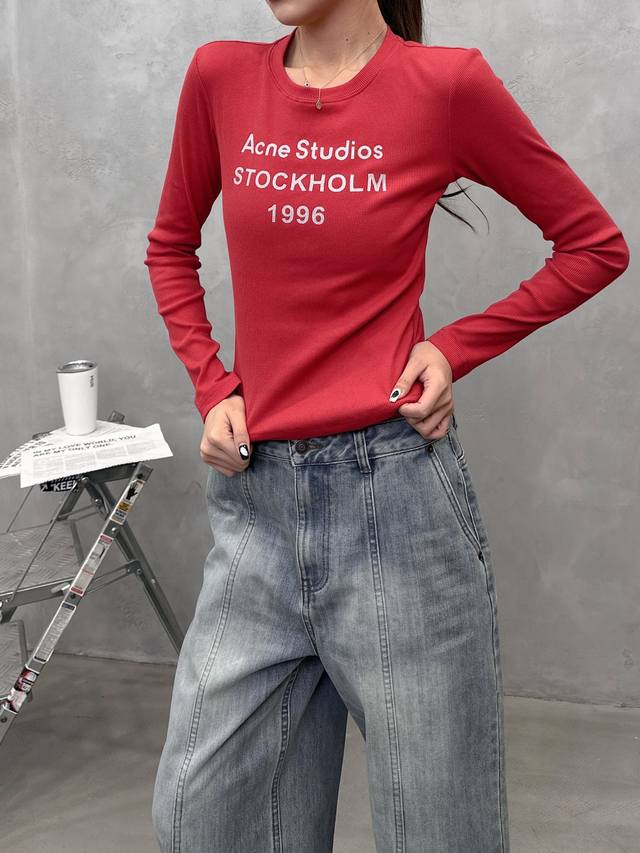 克罗心 ｜ 新款长袖打底，成衣洗水加特殊硅胶烫银印花工艺，休闲时尚，尺码Sml