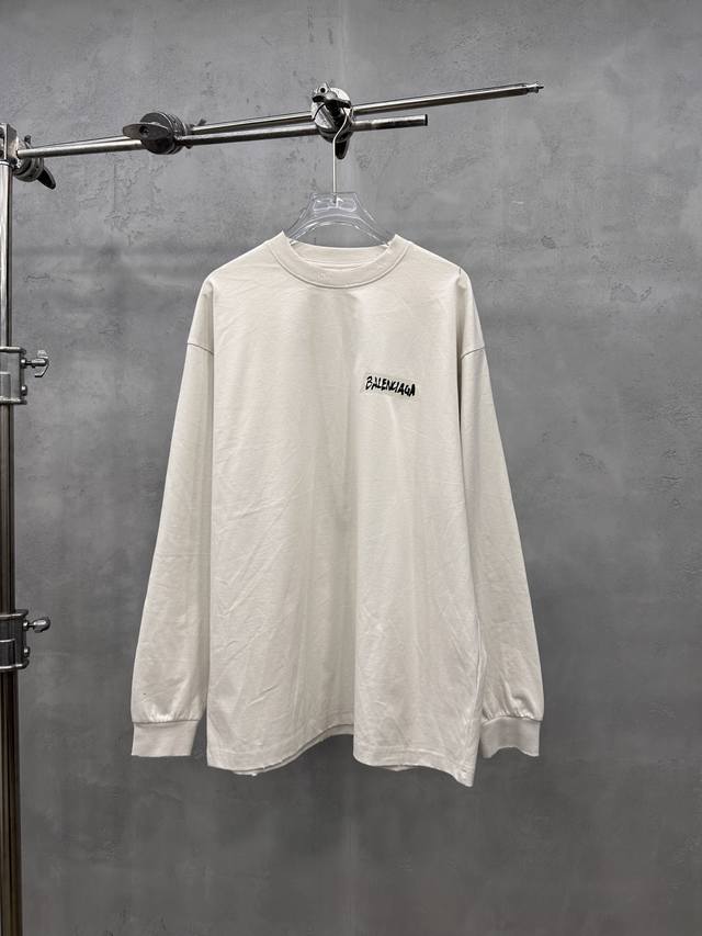 巴黎 ｜ 新款长袖T，成衣洗水吊磨加特殊胶布印花工艺，男女同款，尺码Sml