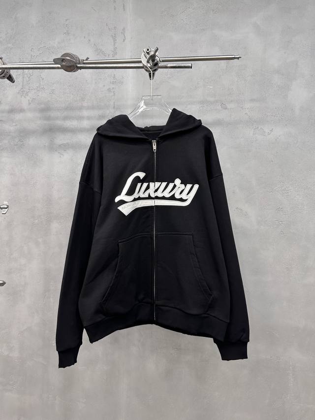 巴黎 ｜ 新款开衫卫衣，成衣洗水炒色吊磨工艺加平绣贴布绣刺绣，男女同款，尺码Sml