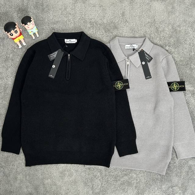 Stone Island 石头岛秋季半拉链翻领开衫休闲毛衣 Stone Island 石头岛秋季半拉链翻领开衫休闲毛衣实拍图独家款式 面料采用高品质涤纶防风防水