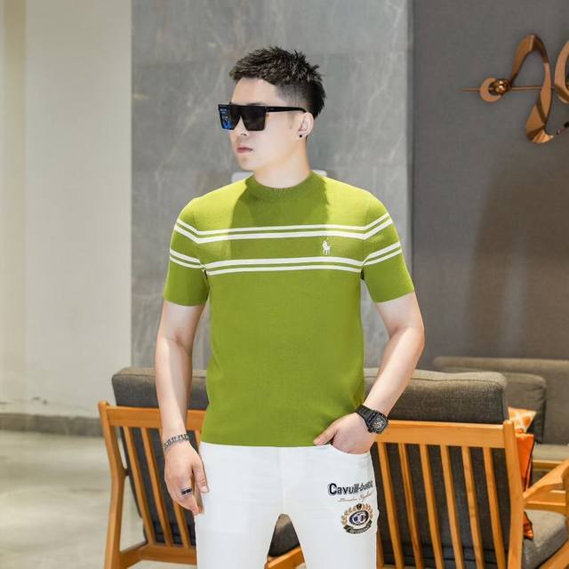 Lalp* Laure*拉夫&劳伦 2025Fw秋冬新品 男士时尚休闲进口桑蚕丝短袖针织衫，时髦感与时俱来,时刻以别样的姿态引人注目.客供piquet针织面料,