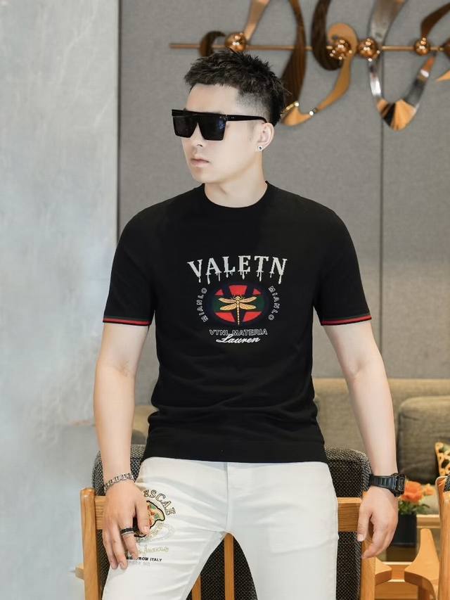 Valent*华伦*奴 2025Fw秋冬新品 男士时尚休闲进口桑蚕丝短袖针织衫，时髦感与时俱来,时刻以别样的姿态引人注目.客供piquet针织面料,工艺针织绗缝