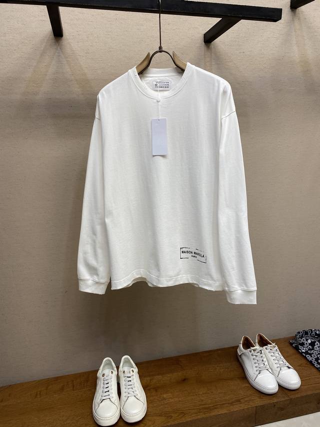 Mm6 马吉拉早秋新款高克重纯棉面料 极简小Logo做旧印花 Oversized版型 百搭休闲 男女同款 尺码：S-Xl