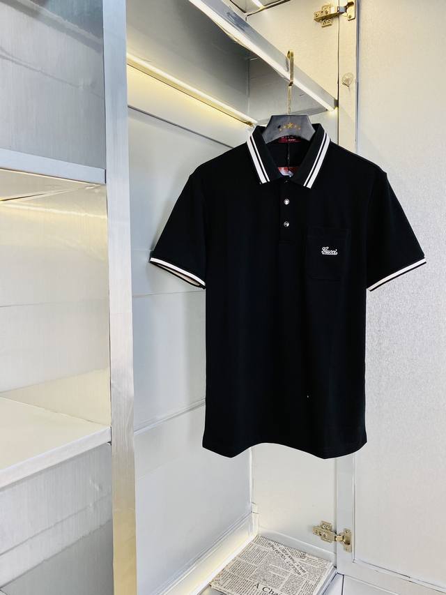 可穿200斤 古奇Gucci 原单品质 2025最新款衣服 短袖翻领短袖polo 精选专柜订制顶级朱地丝光棉进口面料 所有细节做工完美1比1复刻 还原正品百分百