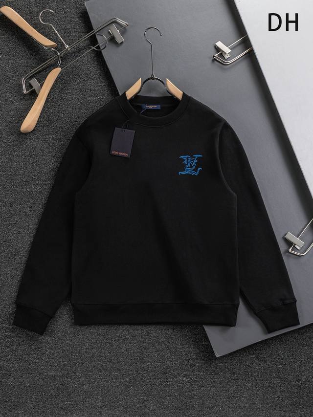 Louis Vuitton 路易威登 1V 驴家 微宽版型S-Xl Lv 25Ss秋冬款卫衣 新品专柜同步专柜上架 重工艺 前后高端牛仔贴布斑斓绣花云朵字母短袖