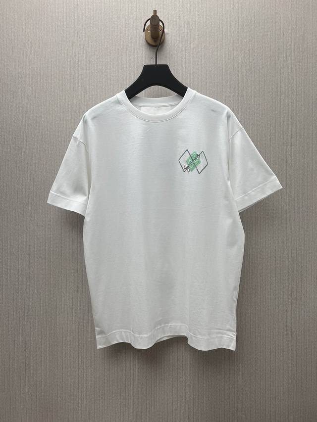纪梵希 25Ss新款亮片菱形套头圆领短袖T恤 男款 白色 高版本 码数：S.M.L.Xl.