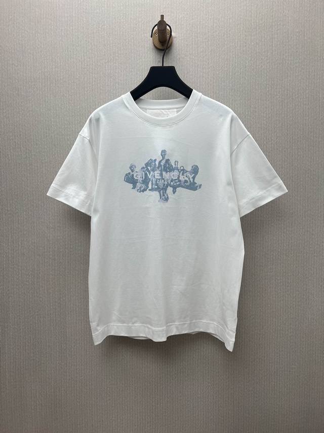 纪梵希 25Ss新款Reverse T-Shirt In Cotton With Hubert Objects 图案印花套头直筒圆领短袖T恤 男款 高版本 码数