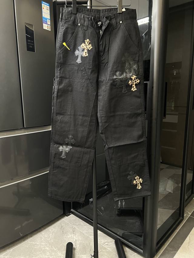 隔天 Chrome Hearts 克罗心 25Fw Ch伐木黑拼豹纹拼皮工装牛仔裤 黑 Size：28 30 32 34 36 S-Xxl对应 详细尺码可查图9