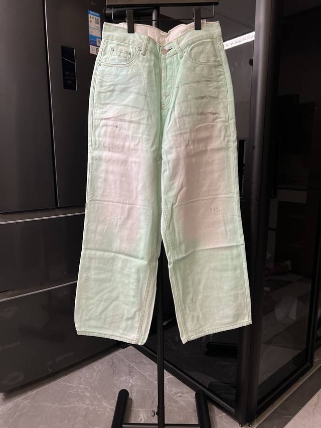 隔天 Acne Studios 重工水洗做旧荧光泥染牛仔裤 白底 Size：46 48 50 52 对应S-Xl 详细尺码可查图9