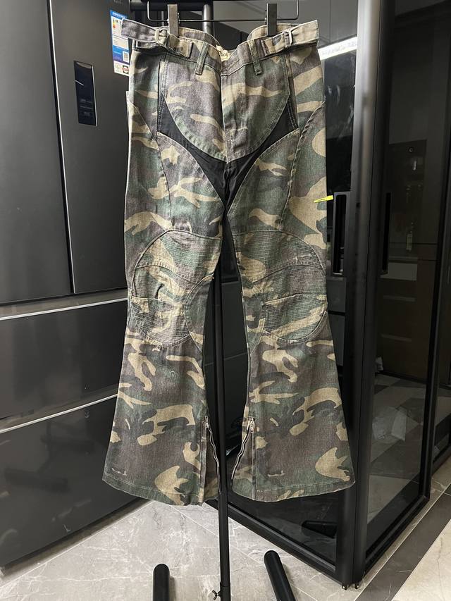 隔天 Moclose 25Fw 美式迷彩拼接工装裤机车阔腿微喇牛仔裤 迷彩 Size：30 32 34 36 对应M-Xxl 详细尺码可查图9