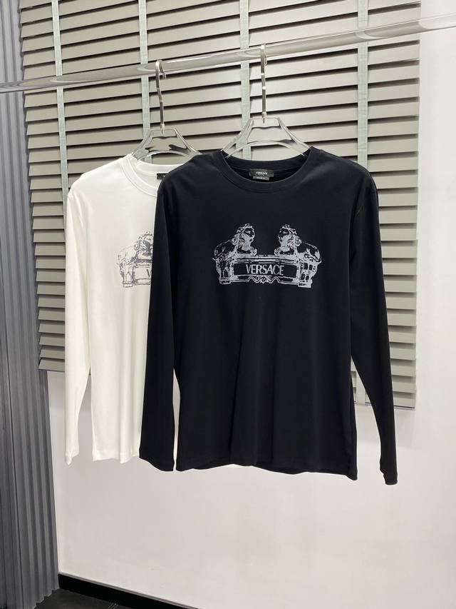 Versace范思哲独家专供新款原单男士休闲长袖 高端定制 高端版本 时尚百搭爆款进口面料 手感超柔软细腻 穿着亲肤舒适 高端精品 代工厂p精细做工 上身非常赞