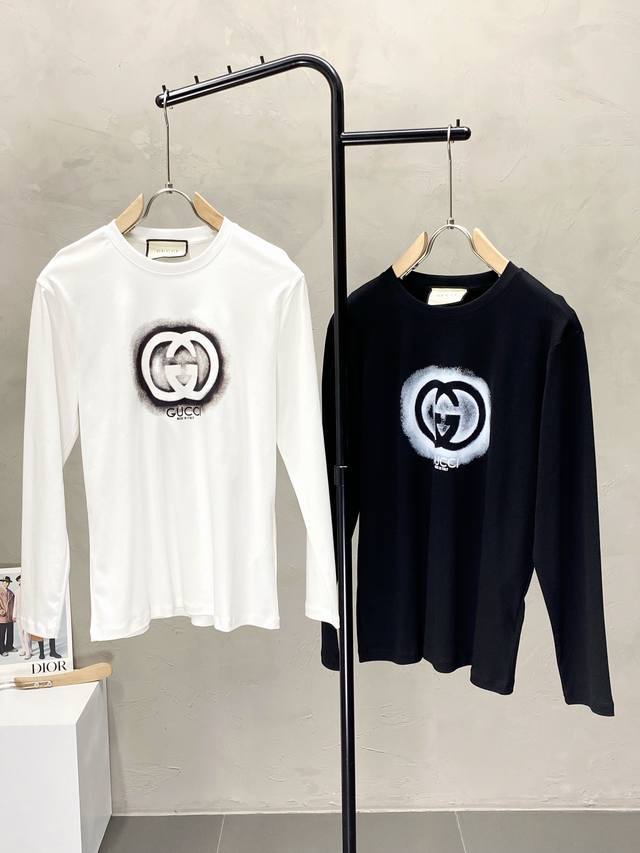 Gucci古驰独家专供新款原单男士休闲长袖 高端定制 高端版本 时尚百搭爆款进口面料 手感超柔软细腻 穿着亲肤舒适 高端精品 代工厂p精细做工 上身非常赞 男士