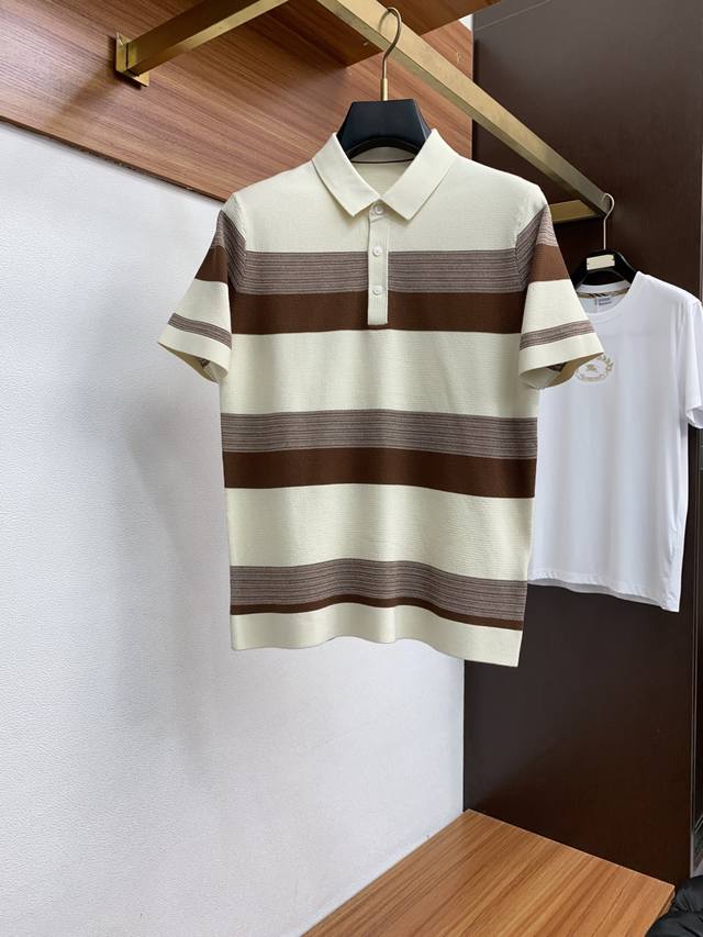 Lp 诺悠翩雅 家族男士高端简约翻领加厚针织毛衣短袖 ，香港洋行渠道货，纯正血统品质，25年秋冬 新款，经典王牌系列！ 高端奢华且白金级的一款经典基础款T恤，通