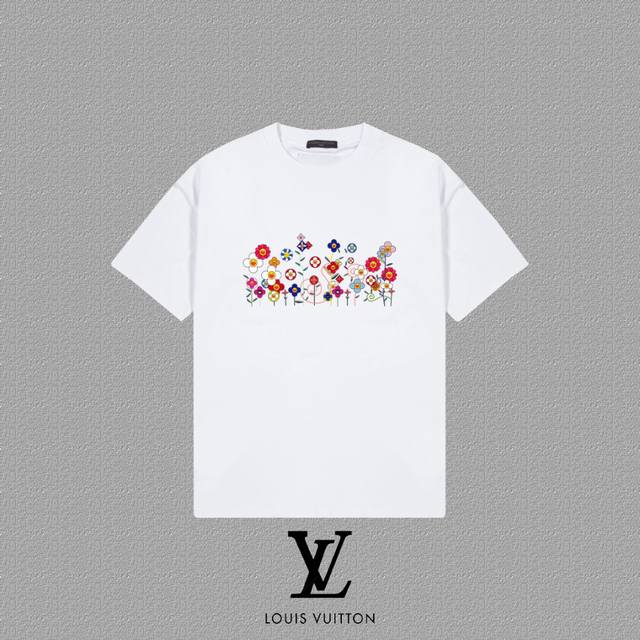 Louis Vuitton 路易威登] Fw春夏新款 村上隆Lv字母印花短袖T恤 280克双纱26支纯棉面料 四标齐全 带Logo包装袋+雪梨纸 男女同款 颜色