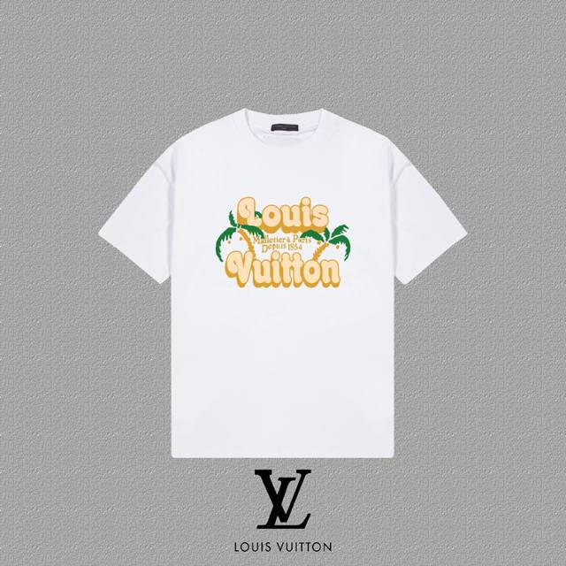Louis Vuitton 路易威登] 2025Fw春夏新款 Lv厚板字母印花短袖T恤 300克双纱26支纯棉面料 四标齐全 带Logo包装袋+雪梨纸 男女同款