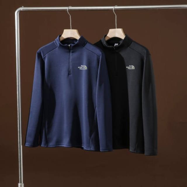 北面双色户外顶级加绒加厚拉链立领长袖卫衣 男士户外机能加绒加厚保暖抓绒上衣打底衫！压轴推荐的最后一款加绒打底衫！ 档次感不言而喻，复合奥粒绒面料，弹性大，触感细