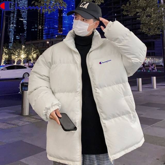 上新 冠军Champion冬季新款，男女同款时尚立领宽松印花百搭加厚棉服，男士棉衣，面包服加厚外套！