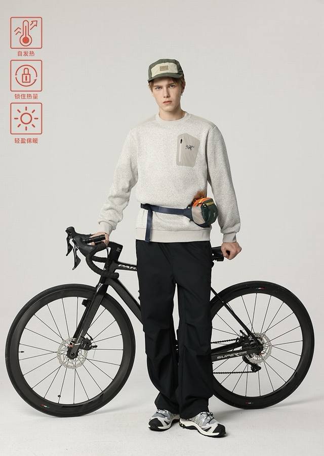 Arc'teryx始祖鸟 Covert Cardigan 保暖 男子 抓绒卫衣 户外机能立裁压胶口袋冬季加绒小暖打底休闲套头圆领拼色卫衣。 轻量化系列的抓绒衣