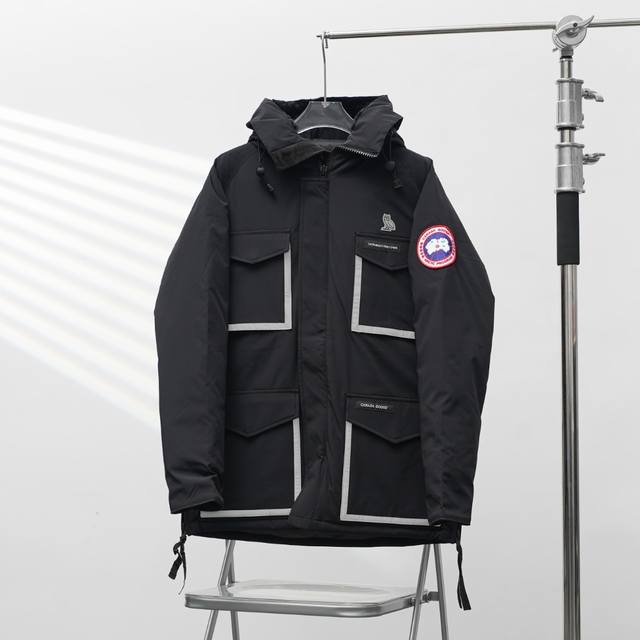 工厂p直供 Canada Goose丨加拿大鹅猫头鹰长款联名羽绒服 配色：黑色 尺码：Xs-Xxl