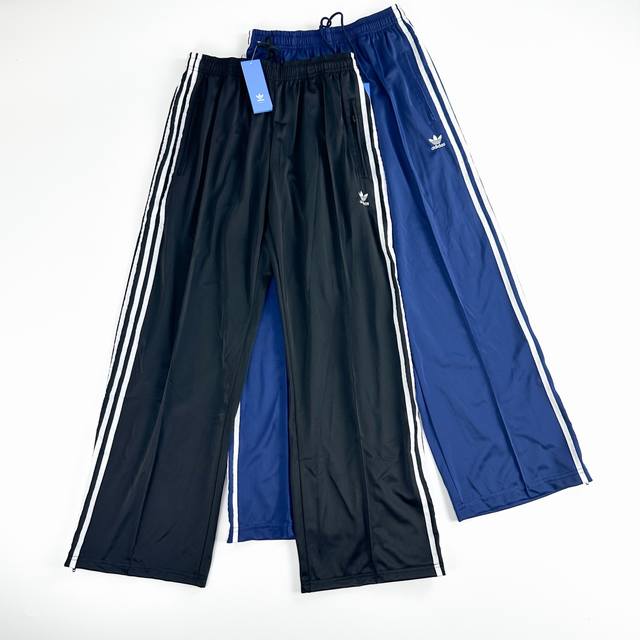 Adidas金冬天明星同款阿迪达斯三叶草25S新款运动宽松直筒裤男女同款官网阿迪直筒裤 阿迪三叶草直筒裤绝对的爆款 经典款 各大明星同款！ 细节在线，裤脚有Yk
