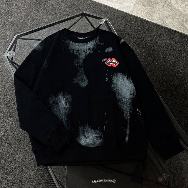 Chrome Hearts克罗心 25款高版本圆领卫衣，落肩宽松版型，全棉面料克重380克 不变形 不缩水 三标齐全 男女同款 工艺：进口康丽机数码直喷印花工艺