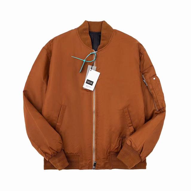 Dio* 迪 经典官网款 字母精工刺绣加棉飞行员夹克外套 男女同款Yb开模面料细节一致 里布字母提花 全套辅料定制 区别市面通货 欢迎对比 码数Xs S M L