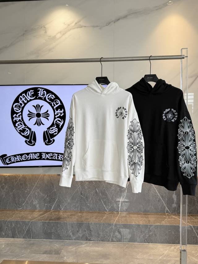 克罗心2025珍珠十字架满绣新款原单专柜高街风带帽卫衣 定制重磅毛圈面料！高街风格珍珠十字架满幅刺绣+袖身复杂花纹刺绣！ 专柜尖货 上身舒适又有质感 低调奢华感