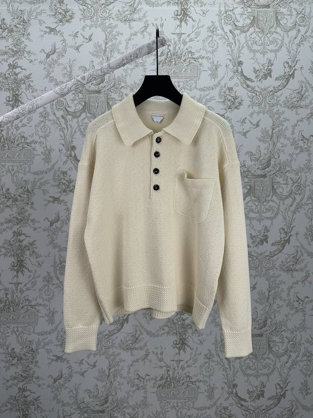 Bv 25Ss新款特殊肌理廓形polo 胸前缝制口袋 高版本 码数：S.M.L