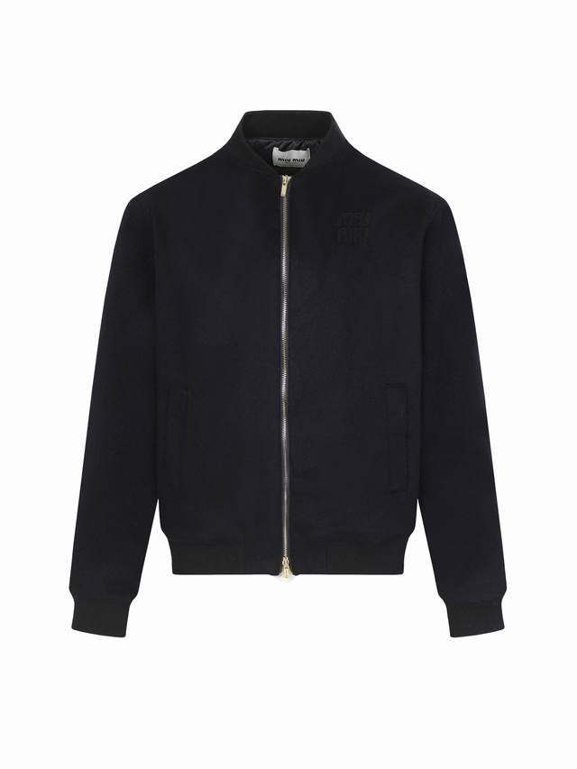 Miu Miu24Ss拉链开合长袖夹克外套 正品14877购入开发 1200羽绒洗水棉 天丝里布 进口刺绣 定制2*2扁机罗纹 定制1：1拉链 定制1：1商标