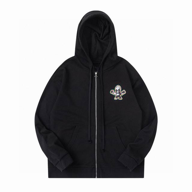 Chrome Hearts克罗心Foti限定彩色印花拉链连帽杉外套 明星同款，镀真银宝剑拉头，八爪机热固油材料印花，非常稀缺的很Cool一款版本 潮牌专用一体绒