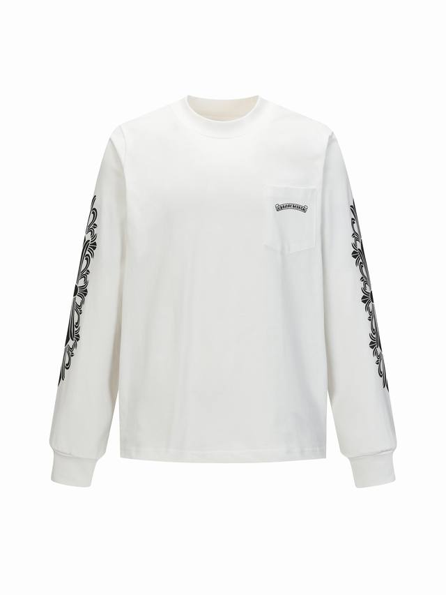 Come Hearts 克罗心涂鸦字母限定梵文印花长袖 秋冬王炸整体上身特彰显时尚和个性，情侣一起穿更是炸街王牌推荐T恤 颜色：黑色 白色 尺码：Xs-L