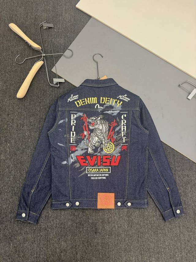 市面最高版本 2025新款竹林老虎刺绣字母牛仔外套男女 S-Xxl S码适合80-105斤 M码适合105-125斤 L码适合125-145斤 Xl码适合145