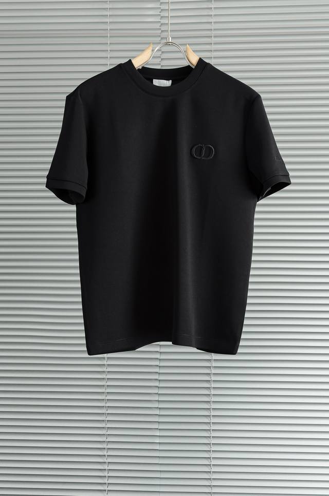 New# Di#Or 迪 奥2025秋冬太空棉字母刺绣Logo时尚百搭打底圆领短袖衫，精致工艺专柜面料，顶级元素融合打造，经典短袖3标齐全，潮男时尚，无论是上身