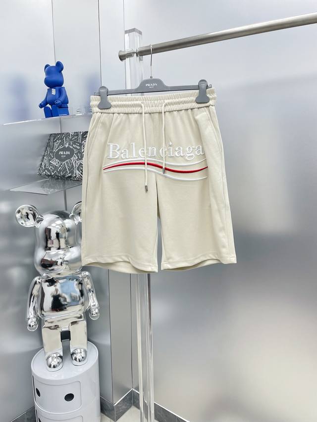 Bal*巴黎 可乐 2025夏季新款字母Logo短裤 D 高级定制透气面料透气弹力舒适度极高，细节无可挑剔，顶级辅料配备，原版Logo设计理念，手感细腻柔软！上