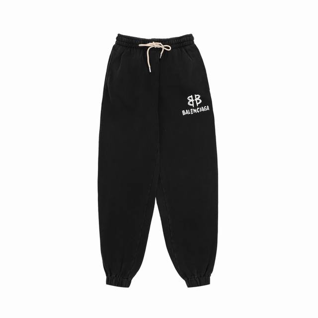 Balenciaga 巴黎世家 水洗Bb字母印花织带长裤 Size：Xs-L