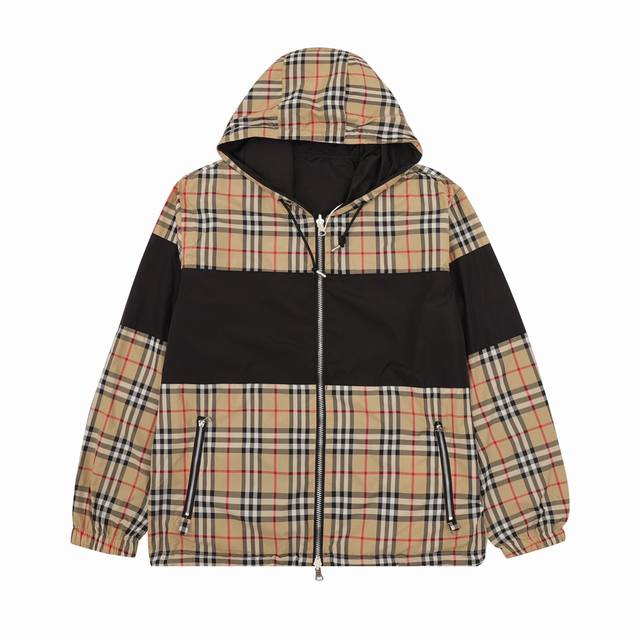 Burberry 巴宝莉 新款拼接小格子双面夹克外套 Size： Xs-L