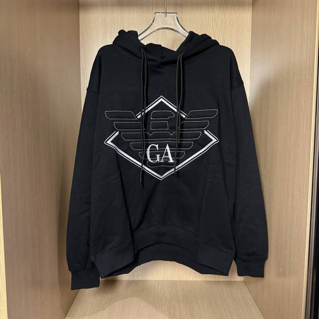 款号：T41 阿玛尼3D立体凹凸老鹰海绵绣花长袖连帽卫衣 重工制作 扫码秒进官网 全部定制原版一致 超多细节所见即所得 认准独家背景 正儿八经500克纯棉大毛圈