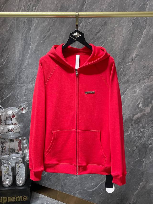 8622＃ 上新 Chrome Hearts秋冬 2025 专柜同步 克罗心红色U Sailin On拉链卫衣 改良定制版1比1高克重优质面料 推荐颜色：红色