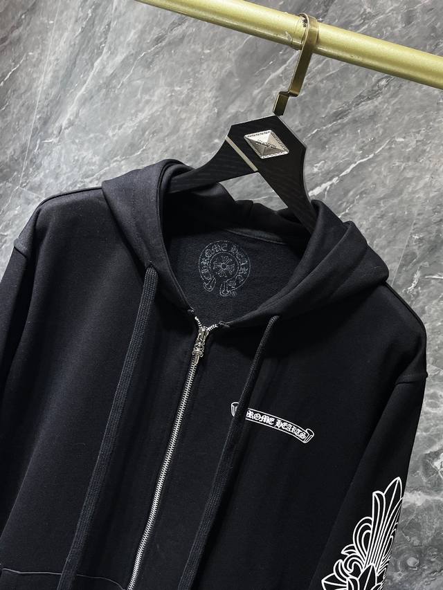 8627＃ 上新 Chrome Hearts秋冬 2025 专柜同步 克罗十字粉色宝剑短袖拉链卫衣 改良定制版1比1高克重优质面料 推荐颜色：白色 黑色 码数：