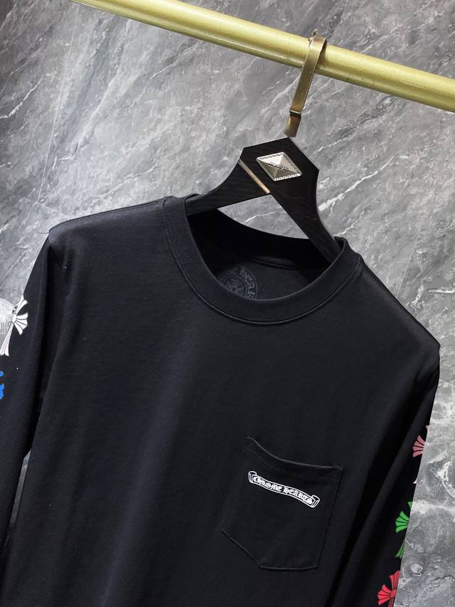 8685# 上新 Chrome Hearts长T系列 高克重环保优质顶级面料 克罗经典卷轴字母彩色十字群花臂短袖 进口环保胶浆印染 专柜同步 复刻版本1比1 推